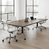 8' Folding Rectangular Conference/Training Table with Locking Rubber Casters