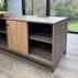 8'W Contrasts Rustic Executive L-Desk with Storage