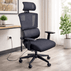Black Mesh Ergonomic Desk chair w/Shiatsu Massage & Heat Functions
