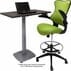 Small Office Electric Lift Desks in Charcoal - 36
