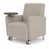 Ravenna Guest Chair w/ Casters & Swivel Tablet in Upgrade Fabric or Healthcare Vinyl