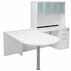 White Peninsula L-Shaped Desk w/48