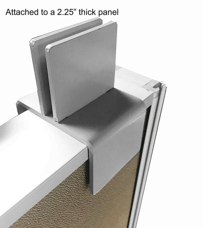 Set of 2 Sneeze Guard Clamps for Cubicles For Panel Walls 1.25" to 2.
