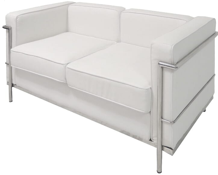 Modern Classic Leather Loveseat