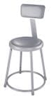 Fixed Height Heavy-Duty Padded Lab Stools w/Backrest - 18&quotH Lab Stool - 300-lb Weight Capacity