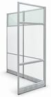 6' Long White Office Panel Wall Set with 36&quotW Clear Glass Front - 7' Height
