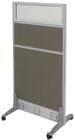 Mobile Portable Partitions - 24&quotW x 48-3/4&quotH w/Glass Window  - See Other Sizes