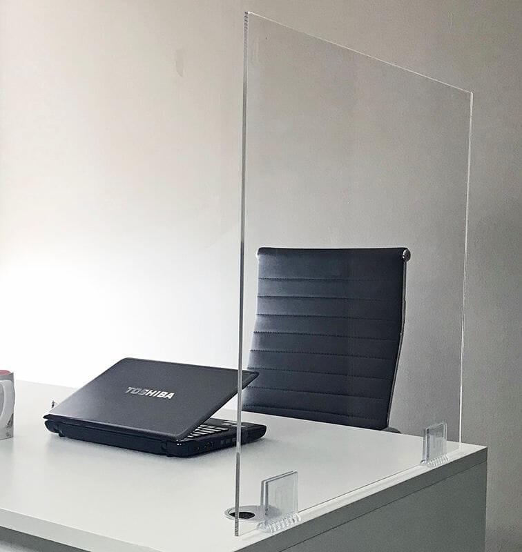 EZ Install 24"W x 24"H Universal Acrylic Sneeze Guard w/Polycarbonate