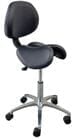 Healthcare 300 Lbs. Capacity Split Seat Saddle Stool w/Backrest - 22" - 29" Seat Height