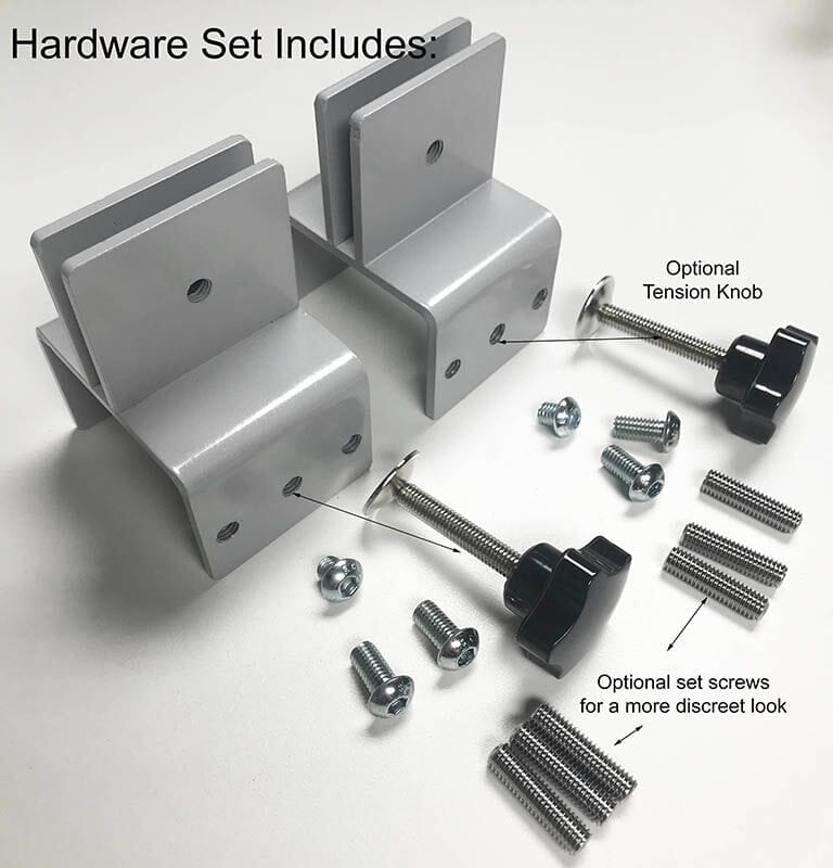 Set of 2 Sneeze Guard Clamps for Cubicles For Panel Walls 1.25" to 2.