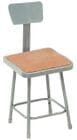 24" Square Fixed Height Heavy-Duty Stool w/Backrest - 300-lb Weight Capacity