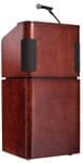 Wood Veneer Floor Lectern with Sound System