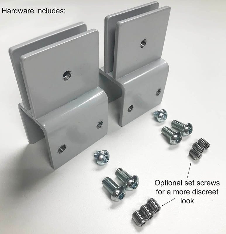 Set of 2 Sneeze Guard Clamps for Cubicles For Panel Walls .75" to 1.