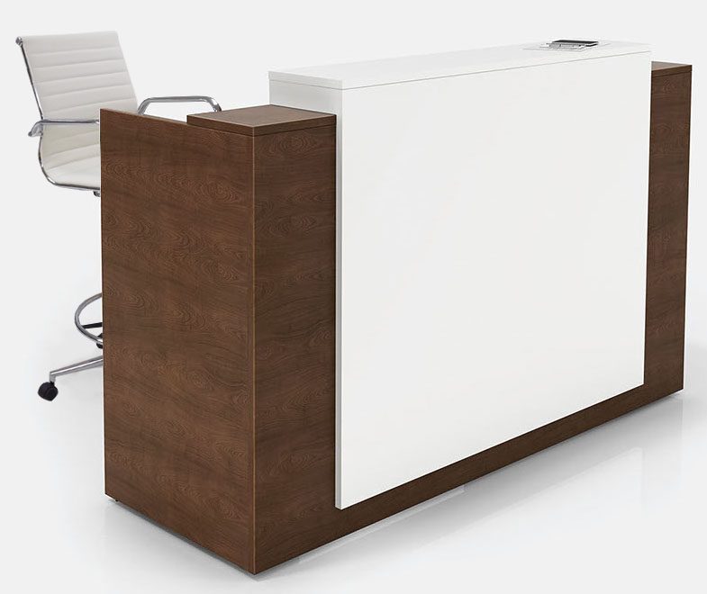 5w Contrasts Custom Standing Height Reception Desk W Drawers