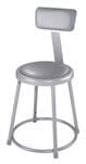 Fixed Height Heavy-Duty Padded Lab Stools w/Backrest - 18&quotH Lab Stool - 300-lb Weight Capacity