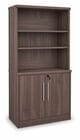 Columbia Walnut 2-Door Locking Storage Cabinet with Hutch