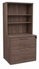 Columbia Walnut 2-Drawer Locking Lateral File with Hutch