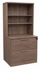 Urban Walnut 2-Drawer Locking Lateral File with Hutch
