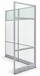 6' Long White Office Panel Wall Set with 36&quotW Clear Glass Front - 7' Height