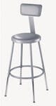 Adj. Height Heavy-Duty Padded Lab Stools w/Backrest -19"-27" Lab Stool - 300-lb Weight Capacity
