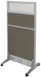 Mobile Portable Partitions - 24&quotW x 48-3/4&quotH w/Glass Window  - See Other Sizes