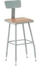 25"-33" Square Adjustable Height Heavy-Duty Stool w/Backrest - 300-lb Weight Capacity