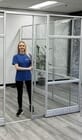 7'H Sliding Glass Door with Silver Frame