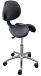 Healthcare 300 Lbs. Capacity Split Seat Saddle Stool w/Backrest - 22" - 29" Seat Height