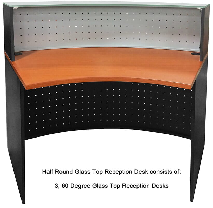 Half Round Glass Top Reception Desk
