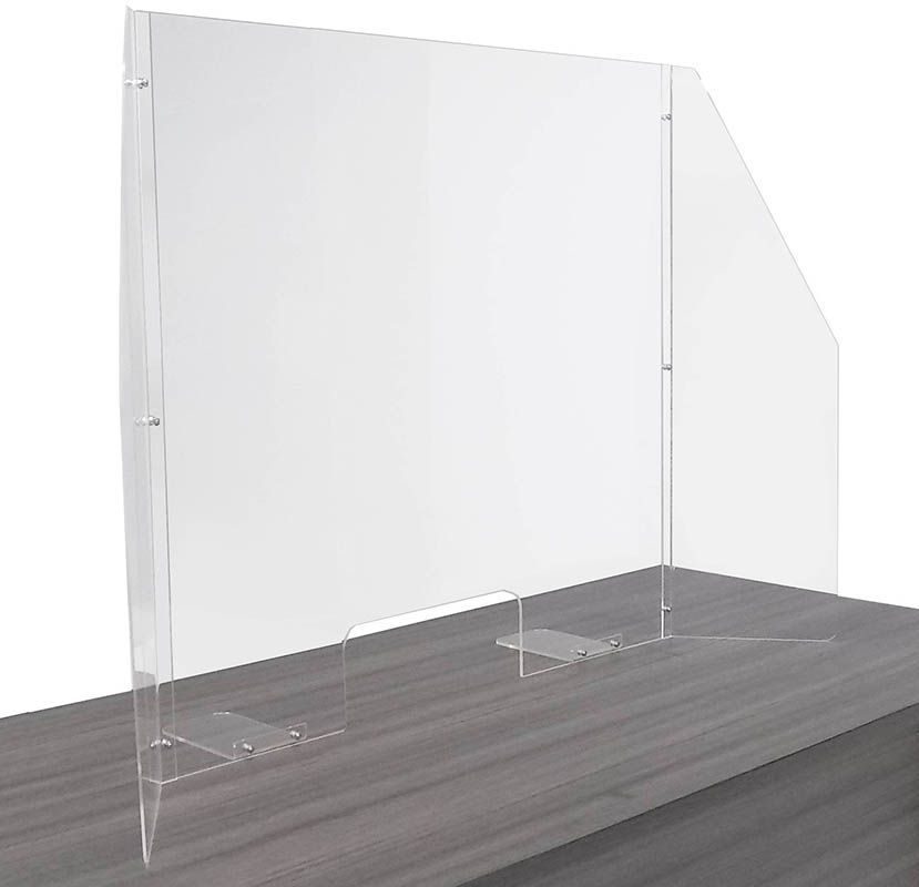 Sneeze Guard Acrylic Plexiglass Clear 40" w x 18" h Cashier Counter No Cutout 