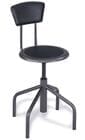 Low Base Diesel Stool with Backrest w/ 16" - 22" Seat Height