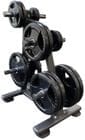 335-Pound Rubber Grip Weight Plate Set with Storage Rack