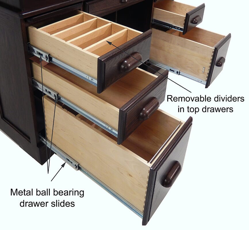 54"W Deluxe Solid Oak Laptop Roll Top Desk Made in USA