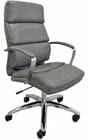 Chrome Classic Padded Leather Office Chair in Fashion Gray
