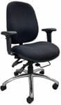 24 Hour Multi-Shift Black Fabric Ergonomic Chair w/Adjustable Sliding Seat Depth - 400 lb. Capacity!