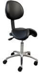 Healthcare 300 Lbs. Capacity Saddle Seat Stool w/Backrest - 22" - 29-1/2" Seat Height