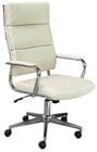Cream Leather High Back Office Chair 