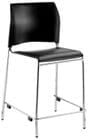 Black Vinyl Padded Stackable Cafe Stool - 24" Seat Height