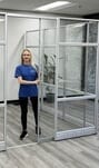 7'H Sliding Glass Door with Silver Frame