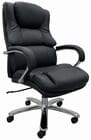 Heavy-Duty Black Leather Executive Chair with 500 Lbs. Rating