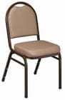 Dome Back Stack Chair in French Beige Vinyl