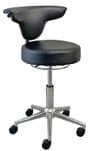Antimicrobial Black Vinyl Doctor's Stool w/Backrest - 19" - 23" Seat Height