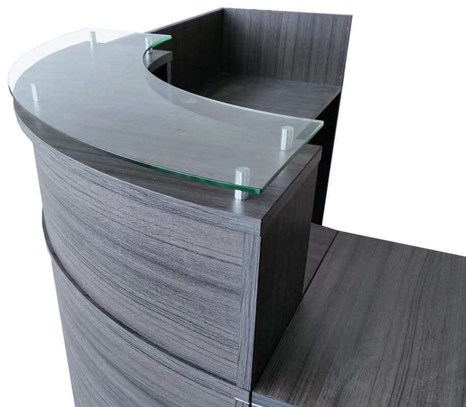 84" x 36" Small Office Curved Reception Desk with ADA Return