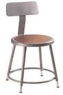 Adj. Height Heavy-Duty Lab/Shop Stools w/Backrest - 19"-27&quotH Stool - 300-lb Weight Capacity