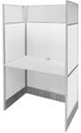 36&quotW White Laminate Washable Carrels - 36&quotW x 24&quotD x 67&quotH Starter Carrel