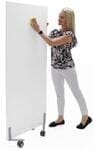 White Laminate Mobile Washable Office Partition Series - 24&quotW x 60&quotH Mobile Panel 