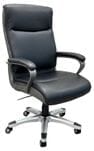 Black Leather Office Chair w/ Charcoal Accents - FREE with $5000.00