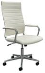 High Back Office Chair in Cream Leather
