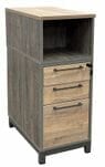 Contrasts Rustic Tall Freestanding Box/Box/File Pedestal With Open Storage