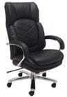 500 Lbs. Capacity Executive Black Leather Big & Tall Chair with Herringbone Stitching